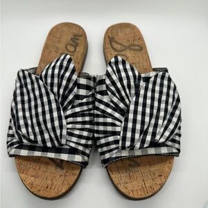 Sam Edelman Heidi Bow Slide Sandals Gingham Size 8.5